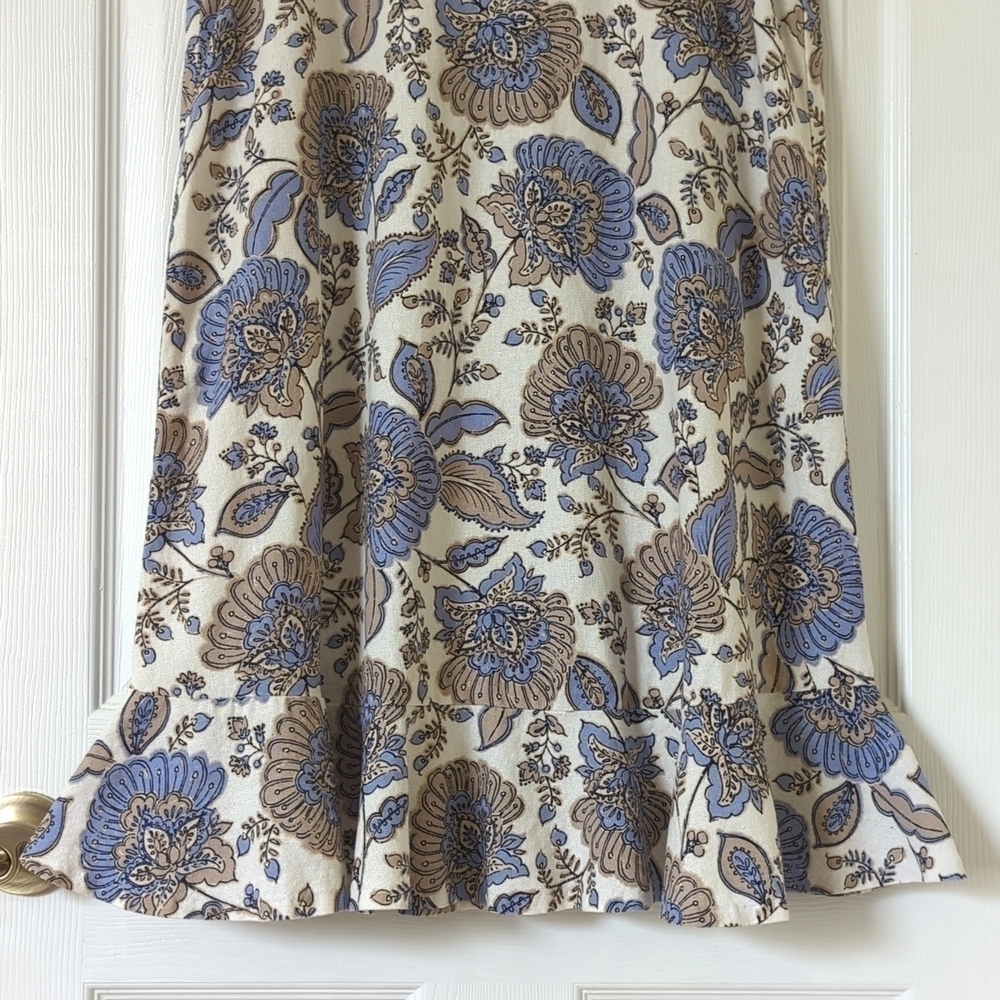 Tommy Hilfiger Provincial Paisley Linen Blend Sleeveless Flounce Hem Mini Dress - Picture 7 of 12